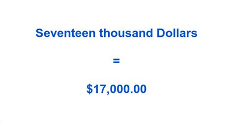 Seventeen Thousand Dollars – How to Write Seventeen Thousand Dollars