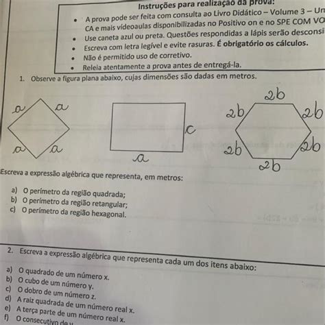 Releia Atentamente A Prova Antes De Entregá La 1 Observe A Figura