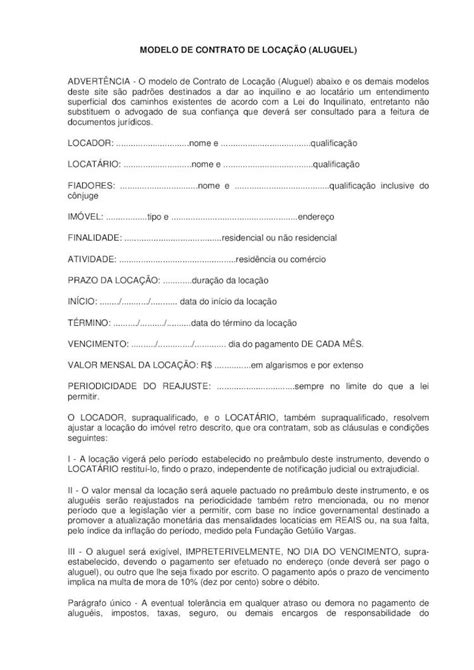 PDF MODELO DE CONTRATO DE LOCA O ALUGUEL PDF fileX É de