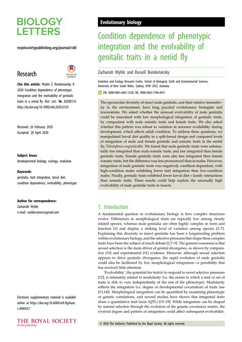 Condition Dependence Of Phenotypic Integration And The Evolvability Of