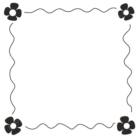 Flower Border Daisy Spring Black And White Hand Drawn Spring Borders