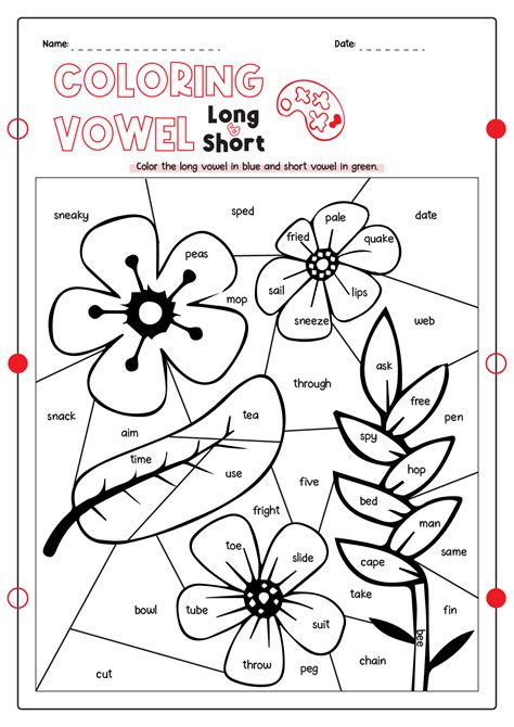 Color By Number Vowel Sounds Vowel Worksheets Worksheets Library