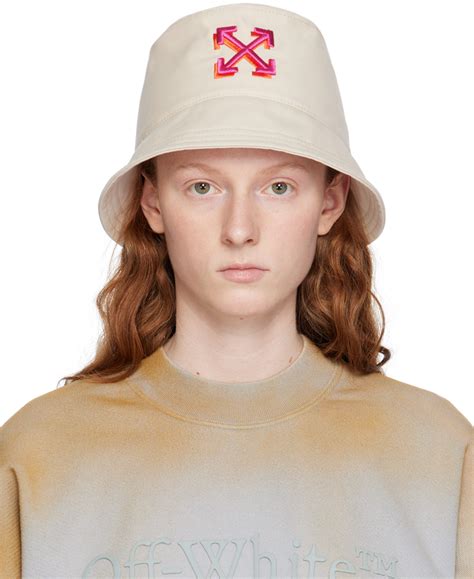 Off White Beige Arrow Bucket Hat SSENSE Canada