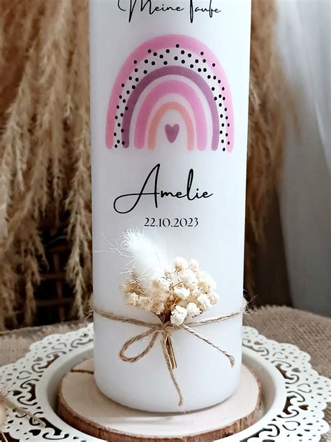 Baptismal Candle With Rainbow My Baptism Baptismal Candle Rainbow With