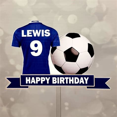 Chelsea Inspired Football Cake Topper Etsy Uk Football Cake Toppers