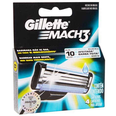 Gillette Mach3 Razor Blade Refills 4 Count