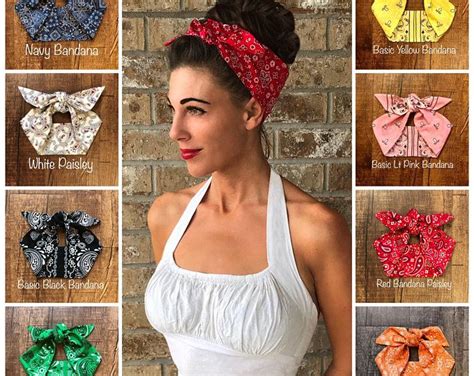 Rosie The Riveter Red With White Polka Dot Bandana Headband Pinup