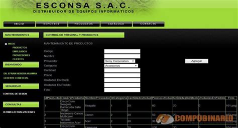 Sistema De Gestion De Ventas Y Compras Compubinario