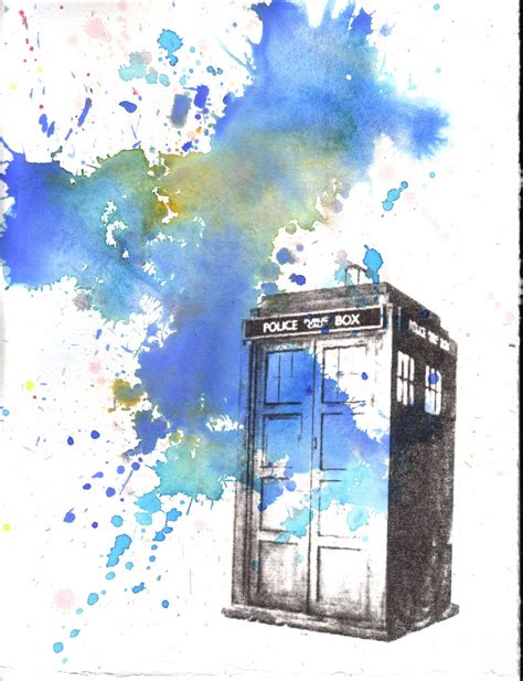 Tardis Watercolor Tardis Art Doctor Who Art Doctor Who Tardis