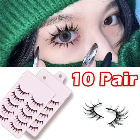 Manga Lashes Natural Looking False Eyelashes That Look Like Individual Clusters Wispy Mink Eye