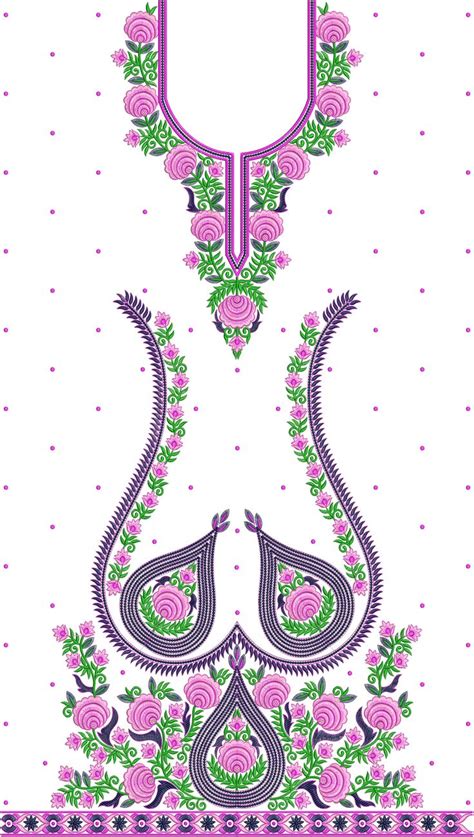 Panel Single Head Top Duppata Embroidery Design Embroidery Designs