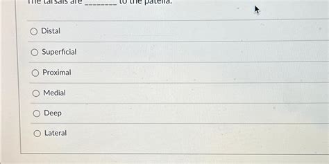 Solved DistalSuperficialProximalMedialDeepLateral | Chegg.com