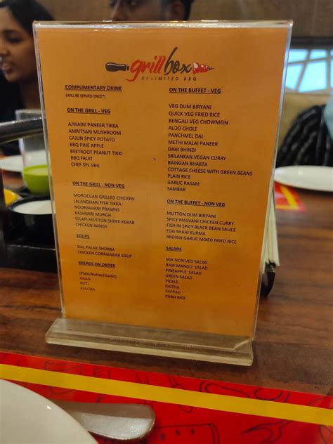 Menu At Grill Box R K Salai Chennai 25