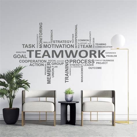 Office Wall Decal Teamwork Quote Wall Sticker Office Decor Inspire