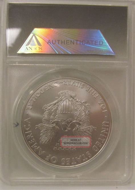 Oz Anacs Ms Silver Eagle First Day Of Issue Fine Silver