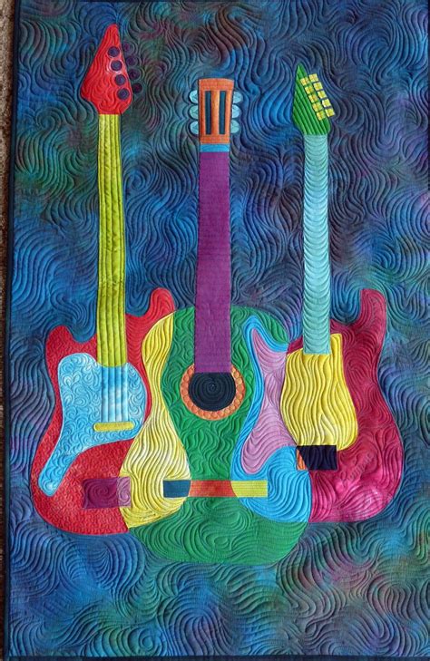 Guitar Quilt By Kristi At Crescent Island Based On The Groovy Guitars