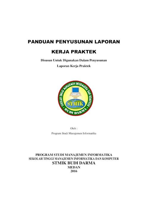 Pdf Panduan Penyusunan Laporan Kerja Praktek Kerja Praktek Pdf