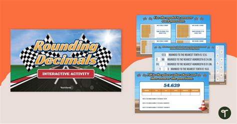 Race Car Rounding With Decimals Interactive Activity For 5th Grade