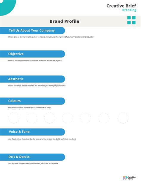 Branding Creative Brief Template Function Point