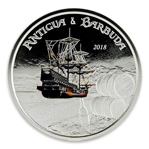 2018 EC8 Antigua Barbuda Rum Runner 1 Oz Silver Color Coin