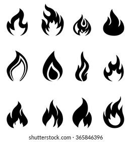 Fire Icons Set Stock Vector Royalty Free Shutterstock