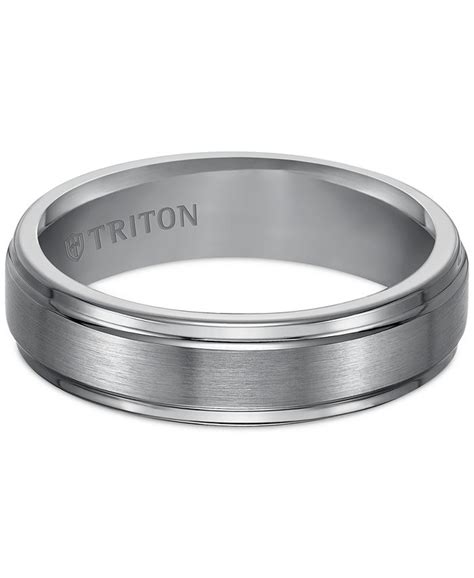 Triton Mens Tungsten Carbide Ring 6mm Comfort Fit Wedding Band Macys