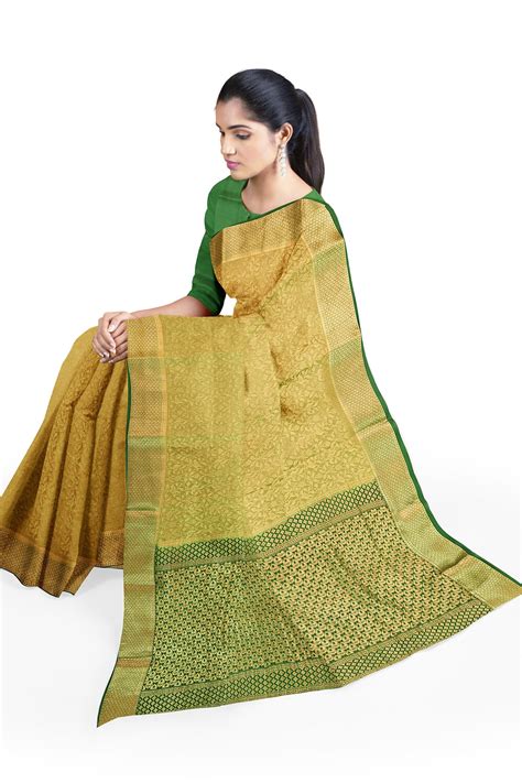 Light Green Pure Mysore Crepe Silk Saree Silk Mark Certified Atharva