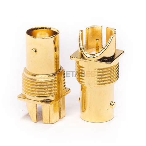 Gold Pcb Edge Mount Bnc Female Bulkhead Connector Ohm Metabeeai