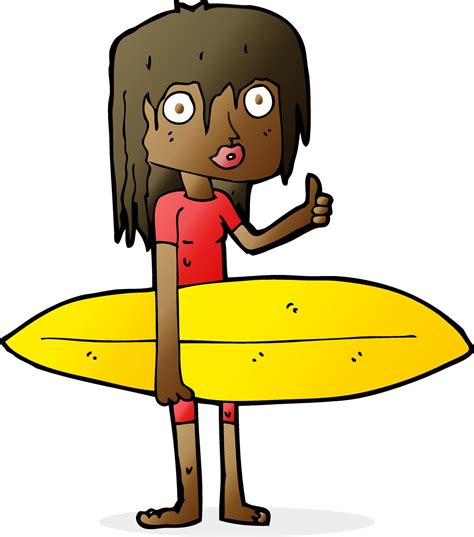 Cartoon Surfer Girl 12262427 Vector Art At Vecteezy