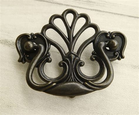 Antique Bronze Drop Bail Dresser Pull Vintage Style Drawer Etsy