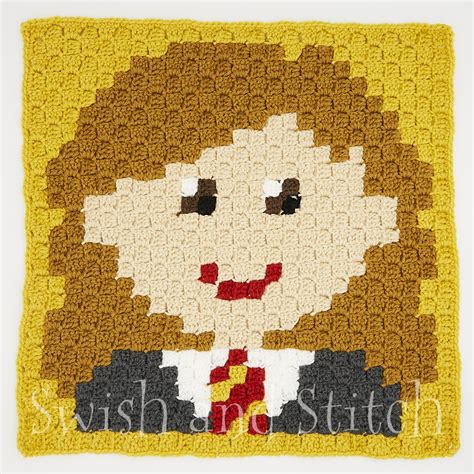 Hermione Granger C2c Crochet Block Swish And Stitch