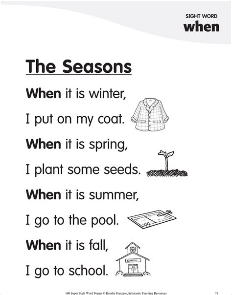 Poems About Seasons For Kids