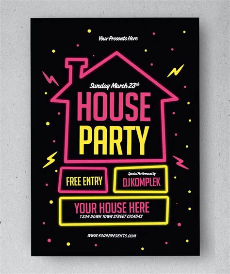 House Party Flyer Template PSD | Party flyer, Flyer design templates, Flyer