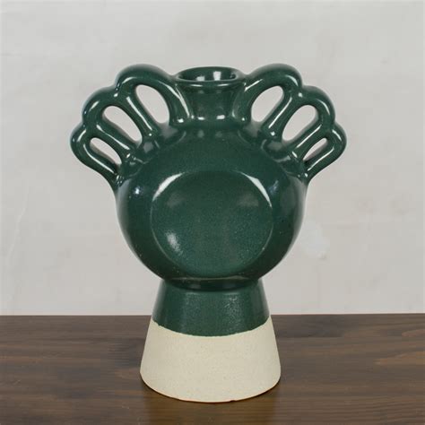 Emerald Green Ceramic Vase Chiang Mai With Marisa