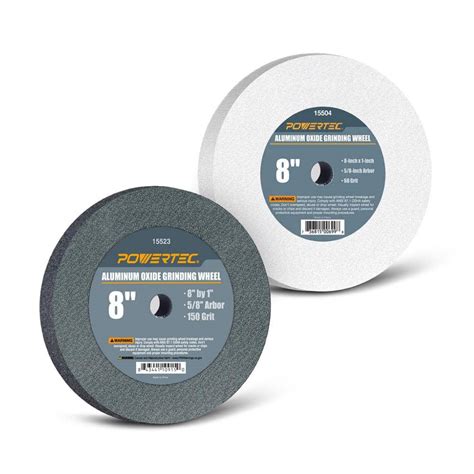 Powertec 8 In X 1 In X 58 In 150 Grit And 60 Grit White Aluminum Oxide Grinding Wheels For