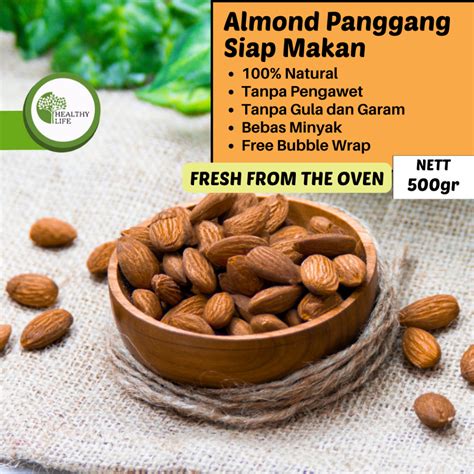 Jual Roasted Almond Whole Gr Kacang Almond Panggang Matang