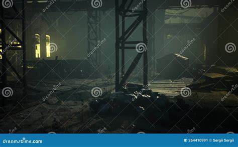 Frightening Abandoned Factory at Night Stock Image - Image of house ...