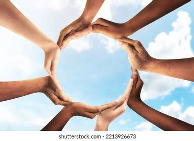 Symbol Shape Circle Created Hands Concept Stock Photo