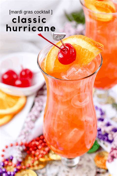 Classic Hurricane Cocktail Perfect For Mardi Gras