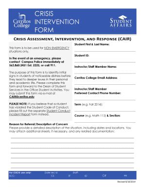 Fillable Online Cms Cerritos Cair Form Cerritos College Cms