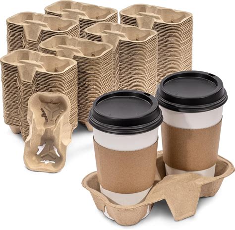 Fmp Brands Pack Pulp Fiber Drink Carrier Tray Biodegradable Cup