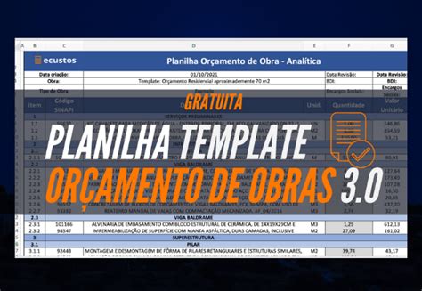 Planilha De Or Amento De Obras Engenheiro De Custos