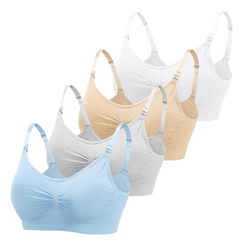 Valcatch 4 Pack Women Wirefree Nursing Bra Padded Seamless Maternity