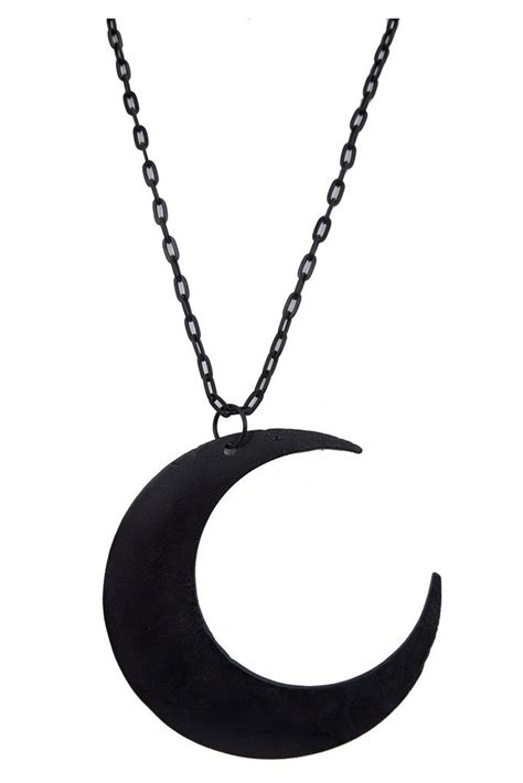 Restyle Goth Occult Gothic Luna Large Crescent Moon Matte Black Occult