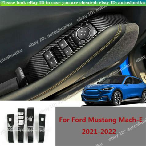 For Ford Mustang Mach E Carbon Fiber Look Window Lift Panel Switch