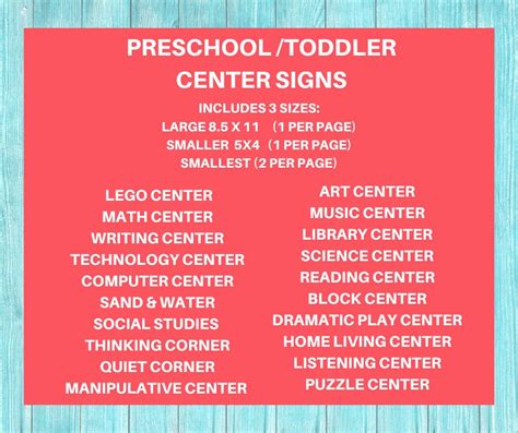 Daycare Center Signschildcare Printable Signs For Preschool Etsy