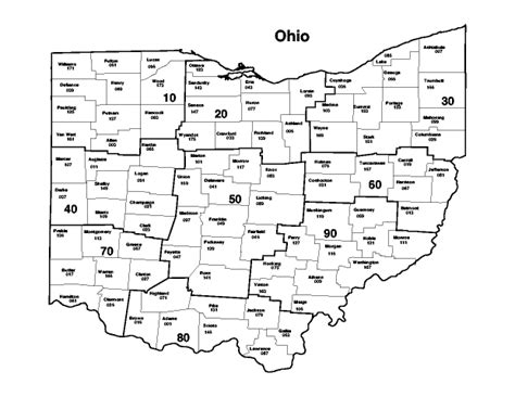 Ohio County Map With Numbers