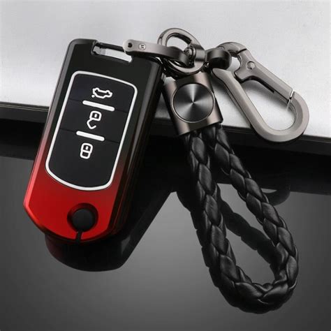 Luminous Silicone Zinc Alloy Flip Car Key Fob Case Cover Keychain For