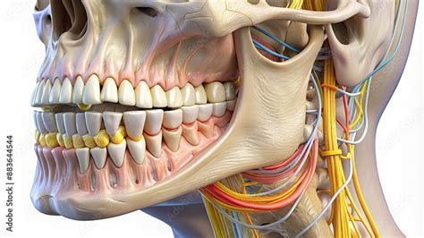 Render Of Mandibular Arch With Inferior Alveolar Nerve Block Dental