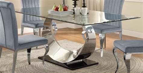 Manessier Chrome Dining Table From Coaster Coleman Furniture